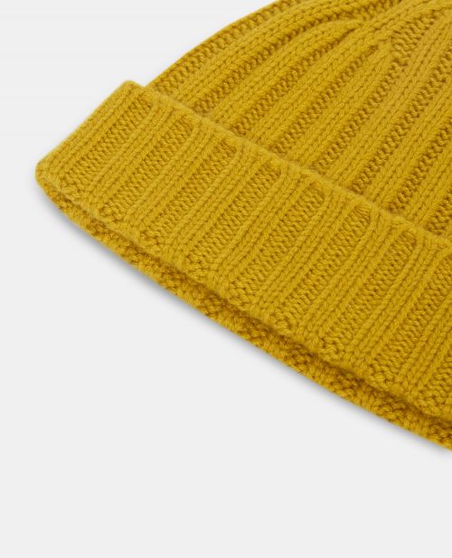 RIBBED NATURAL CASHMERE BEANIE