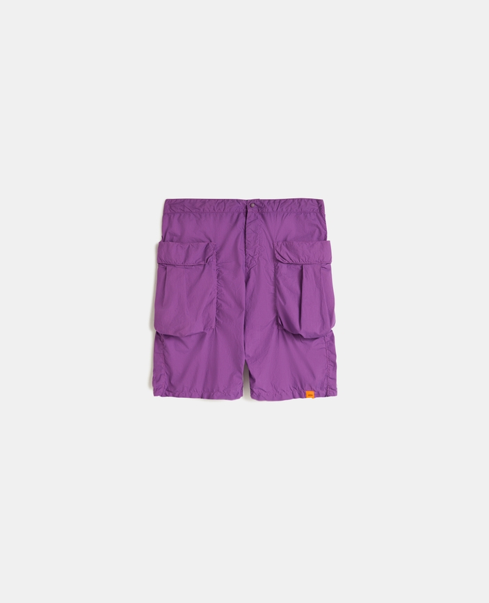 Printed cotton poplin bermuda shorts