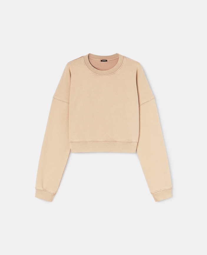 Stückgefärbtes Sweatshirt aus Baumwolle im Boxy Fit