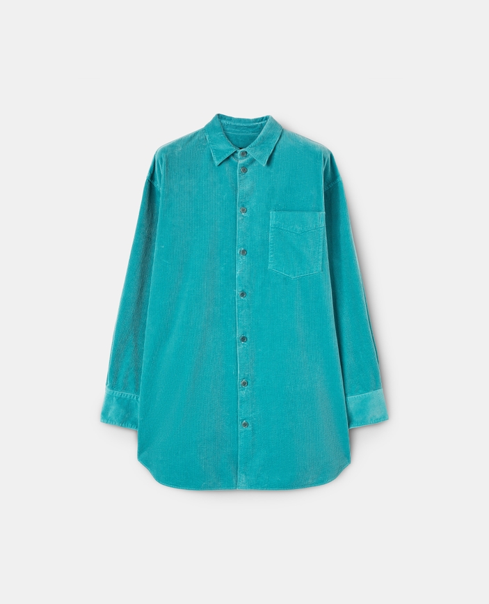 Genderless shirt in garment-dyed corduroy