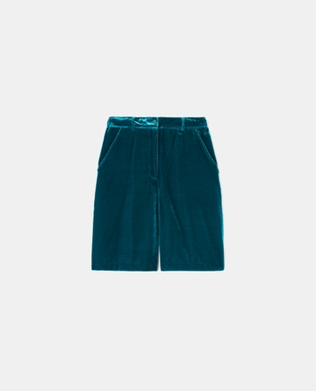 Silk velvet Bermuda shorts