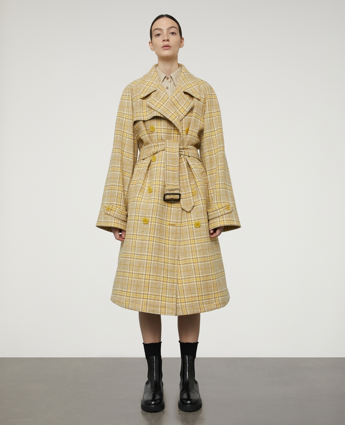 Shetland wool trench coat