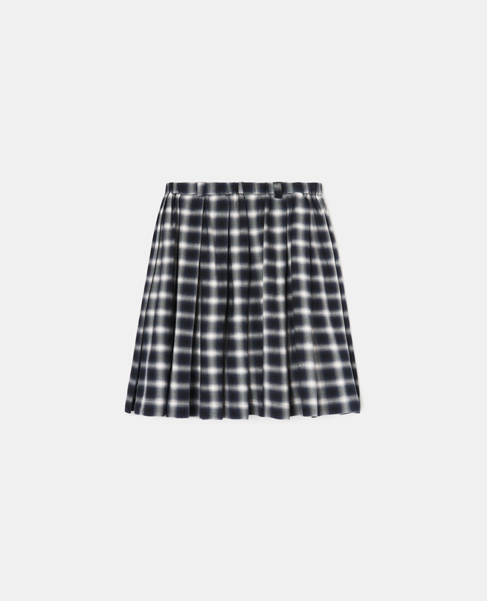 Pleated flannel skirt